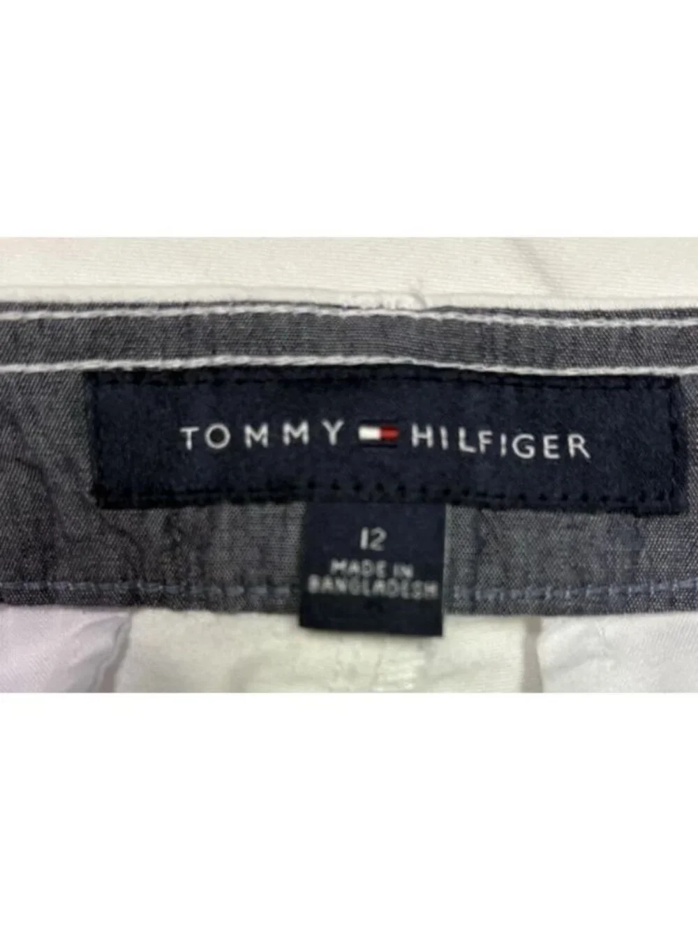 Tommy Hilfiger Women's Pants White Sz 12 Flat Front Chino Cotton 28" Inseam - Picture 11 of 11